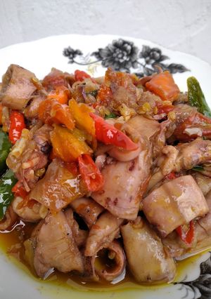 Foto resep Oseng Cumi Asin Mercon