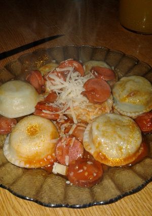 Una foto de Sorrentinos de pollo y verdura