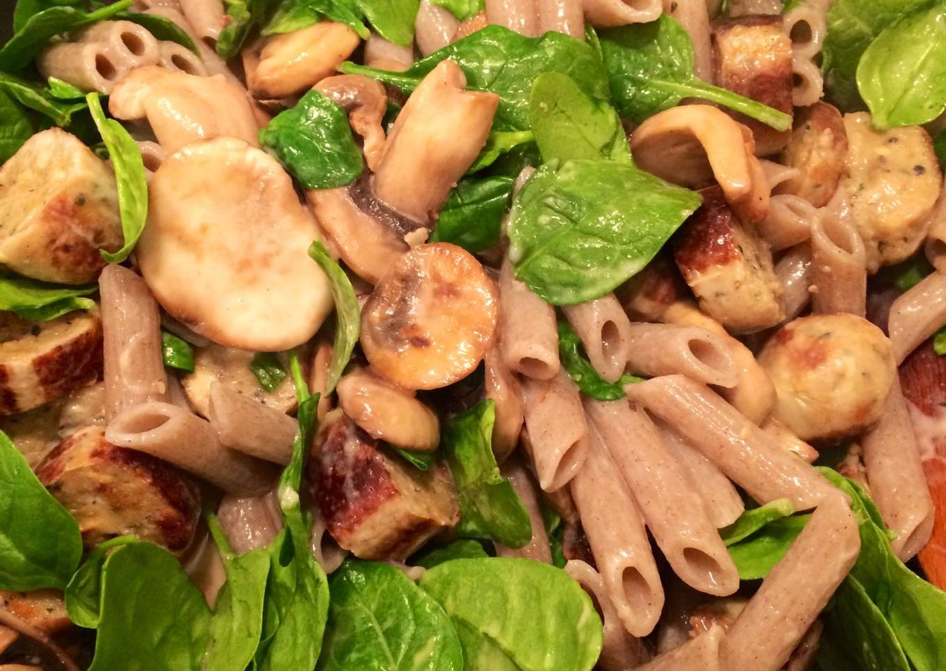 Speedy Mushroom & Sausage Pasta