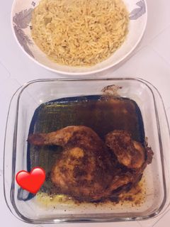 صورة لوصفة دجاج في الفرن مع رز بخاري
