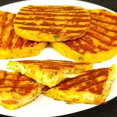A picture of Chicken stuffed sandwich without bread.