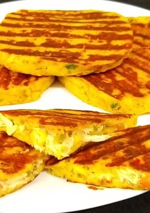 A picture of Chicken stuffed sandwich without bread.