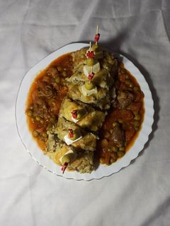 صورة لوصفة طاجين الجلبانة حمراء