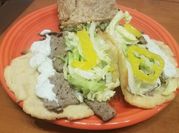 A picture of ground beef gyros
