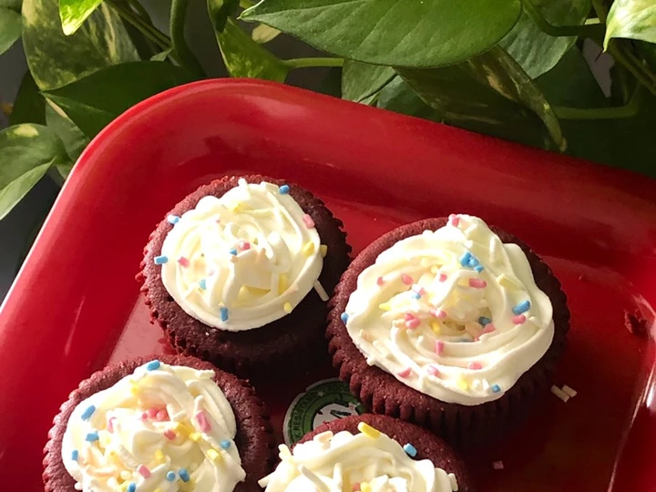 Recipe Eggless Red velvet cupcakes 🧁 the Delicious Makes you drool