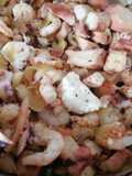 Salteado rápido de pulpo y gambas