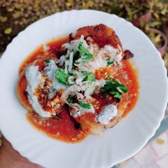 A picture of Instant Aloo Tikki Chaat.
