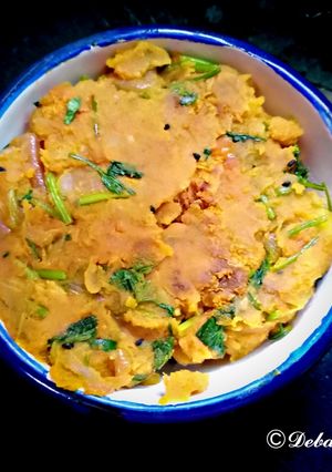 A picture of Maan Kachu / Arum Root Bharta.