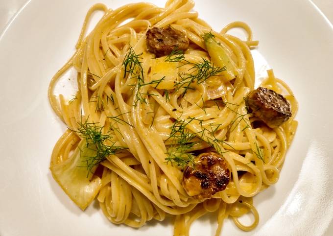 Pasta with Italian sausage, fennel and cream Recipe by Robert Gonzal ...