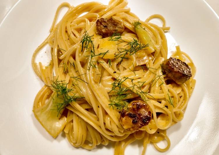 Pasta with Italian sausage, fennel and cream