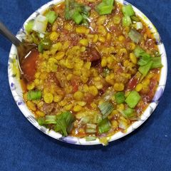 A picture of Soyabean chana dal curry.