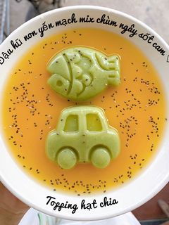 Hình của món Đậu hũ non yến mạch mix chùm ngây sốt cam 🍊 topping hạt chia.