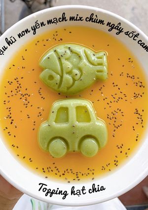 Hình của món Đậu hũ non yến mạch mix chùm ngây sốt cam 🍊 topping hạt chia.