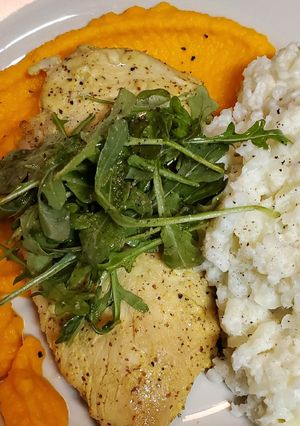 A picture of Oven Roasted Dijon Chicken Breasts (150 calories).