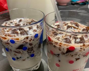 Easy Serving Recipe Coffee Jelly Milk Drink Savory Delicious