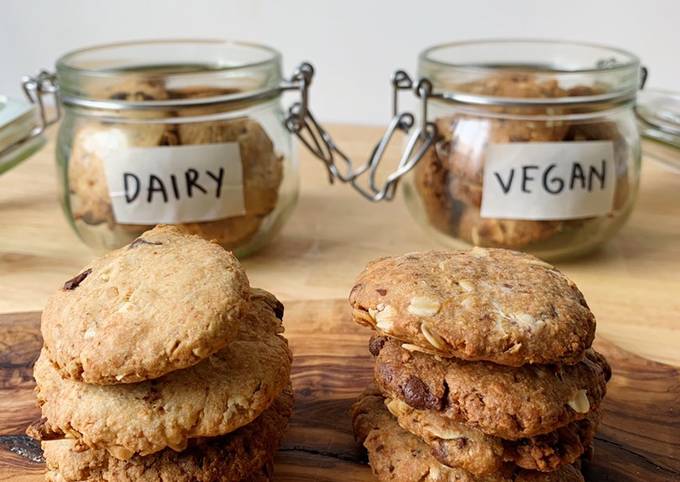 Kue Kering Okara (ampas kedelai) versi Vegan dan non-vegan