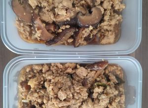 Foto resep Daging Ayam Giling dengan Jamur Shiitake