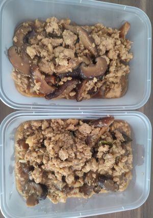 Foto resep Daging Ayam Giling dengan Jamur Shiitake