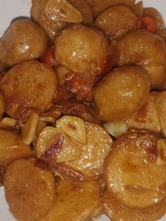 Foto resep Tumis Bakso Saos Tiram