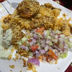 Tandoori chicken broast biryani A picture of Tandoori chicken broast biryani.