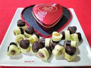 Una foto de pistachos chocolate