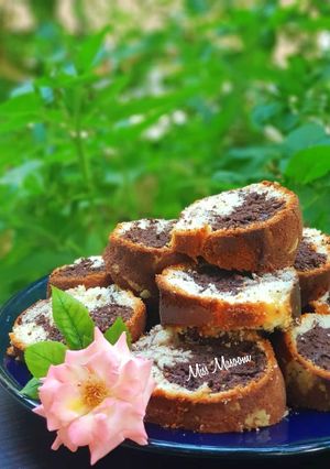 عکسی از دستور کیک دو رنگ