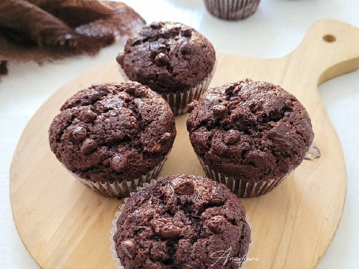 Cara Gampang Membikin Resep  Choco Banana Muffin (no mixer) yang Lezat Sekali, Enak Banget