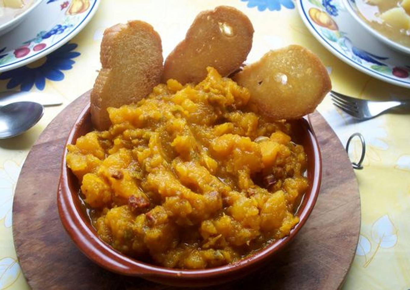 Calabaza con chorizo de ciervo