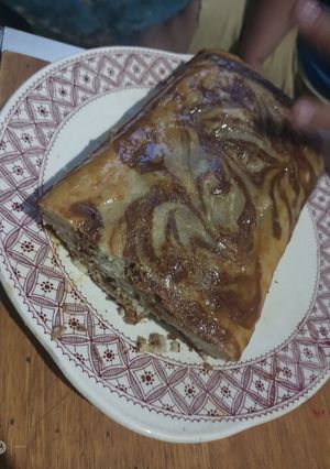 Una foto de Budín de banana marmolado