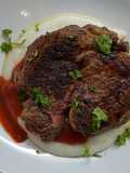 Ojo de Bife con Polenta Blanca