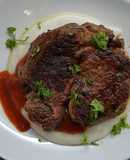 Ojo de Bife con Polenta Blanca