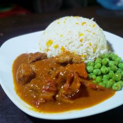 A picture of Chicken Coconut Curry and Rice.