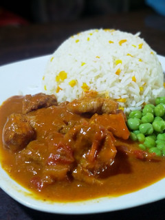 A picture of Chicken Coconut Curry and Rice.