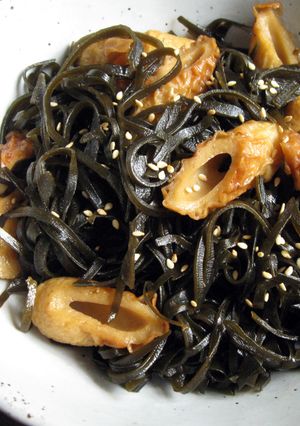 A picture of Chikuwa (Fish Cake) & Kombu.