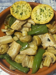 Una foto de Panceta con verduras al microondas