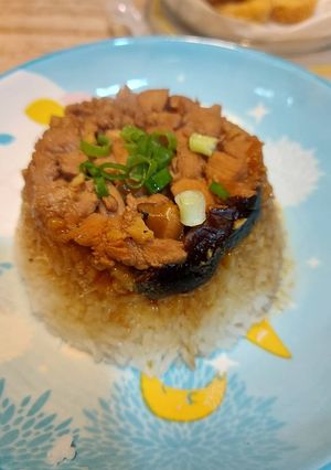 Foto resep Nasi tim ayam kampung