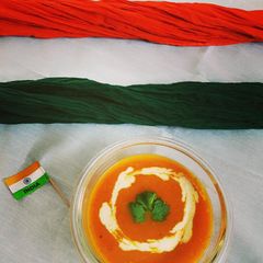 A picture of Carrot-Tomato soup - Healthy Tricolor recipe.