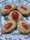 Papines rellenos con queso azul