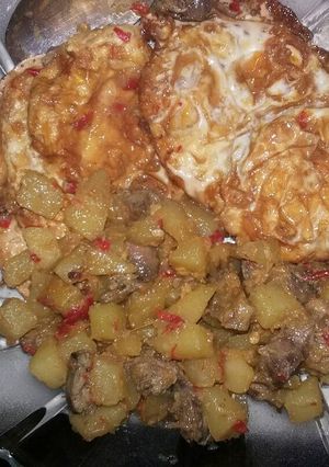 Foto resep Balado kentang ati ampela telor ceplok