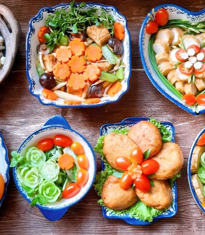 Hình của món Mâm cơm chay cho ngày đầu tháng.