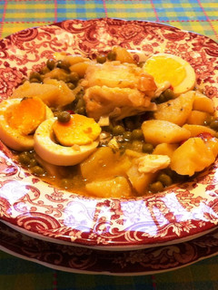 Una foto de Patatas con bacalao al pil-pil