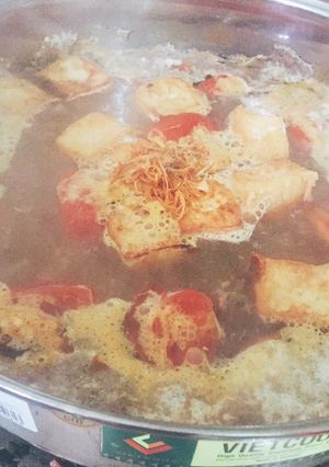 Hình của món Lẩu Riêu Cua Sườn Sụn.