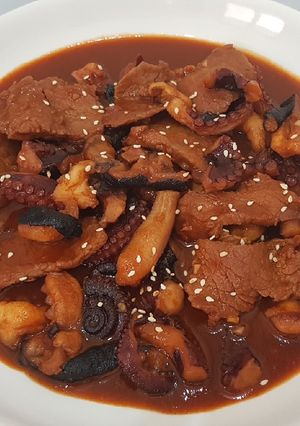 Foto resep Jjukkumi Samgyeopsal (versi halal)
