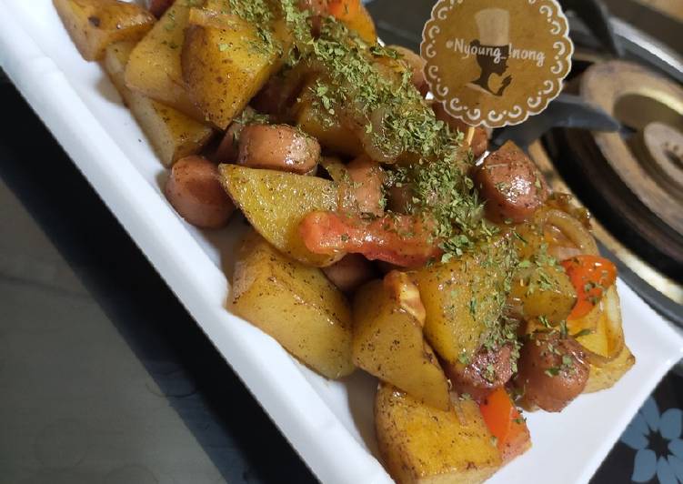 Resep Fried Consomme Potato Sausage Anti Gagal