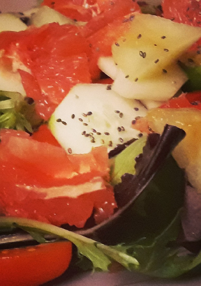 Una foto de Ensalada de melón y pomelo