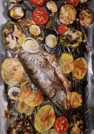عکسی از دستور ماهی در فر🐟