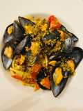Spaghetti risottati con cozze e pomodorini