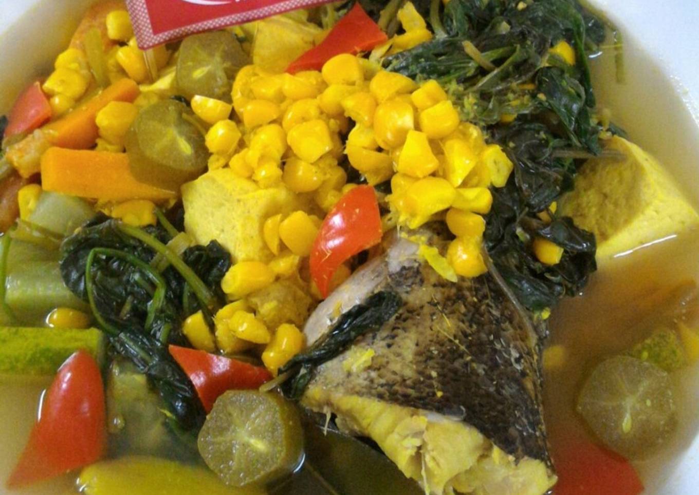 Sayuran kuning asem, jagung lan bayem (diet enak kanggo penderita diabetes) #indonesiamemasak