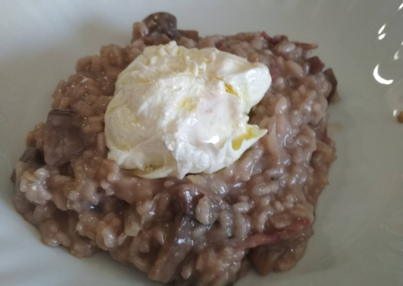 Risotto de Setas con huevo escalfado