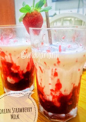 Foto resep Korean Strawberry Milk 🍓
